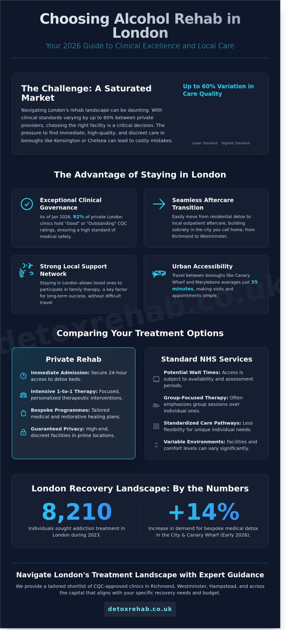 Choosing the Best Alcohol Rehab in London: A 2026 Buying Guide - Infographic