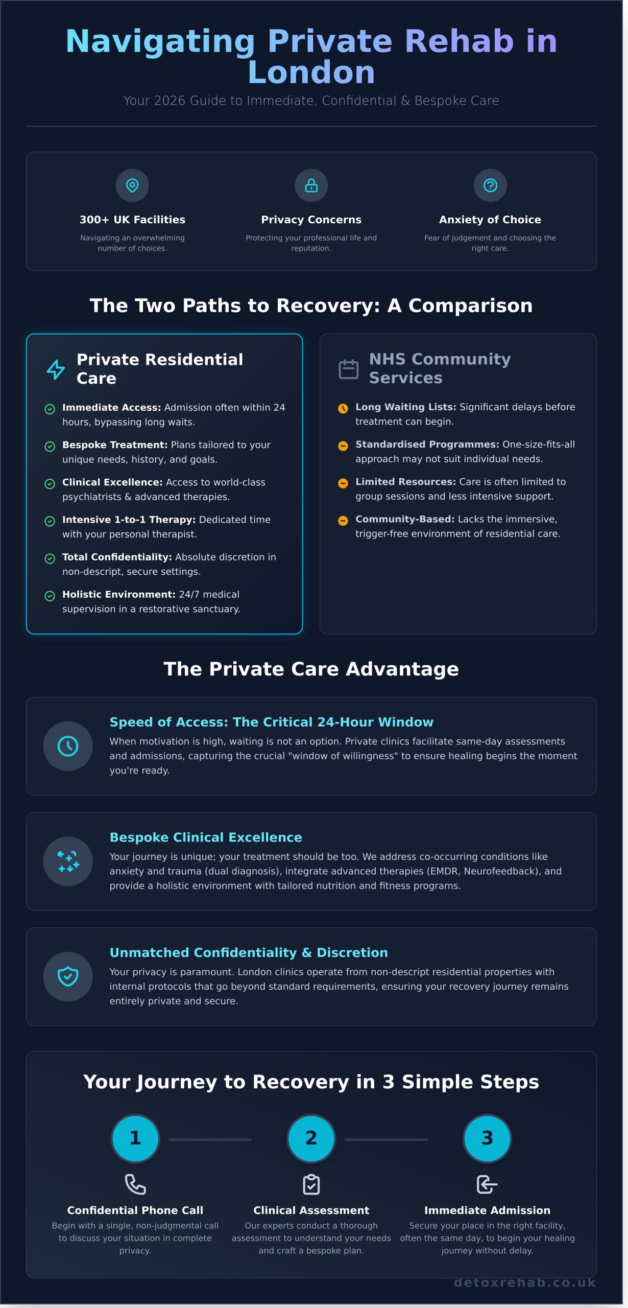 Private Rehab Clinic London: Your 2026 Guide to Luxury & Clinical Excellence - Infographic